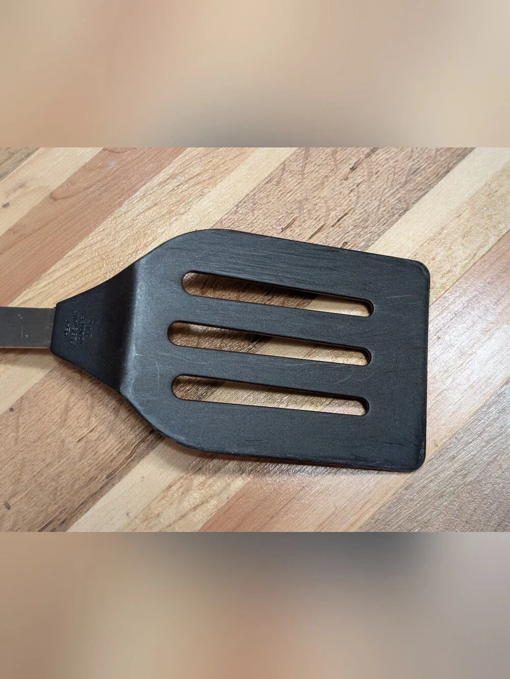 Black Nylon Slotted Turner with Stainless Steel Handle